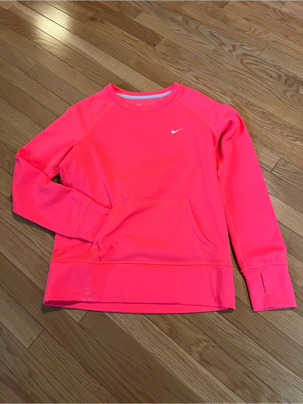 Nike Women’s Neon Red Orange Crewneck Dri-FIT Sweatshirt